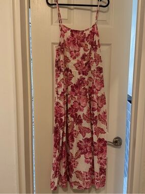 Old Navy White Dress with Pink Floral Pattern